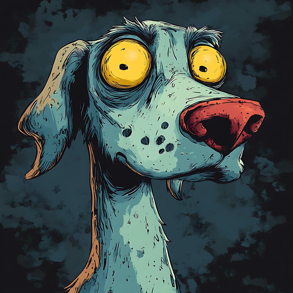 Vintage 80s Nightmarish Dog 4