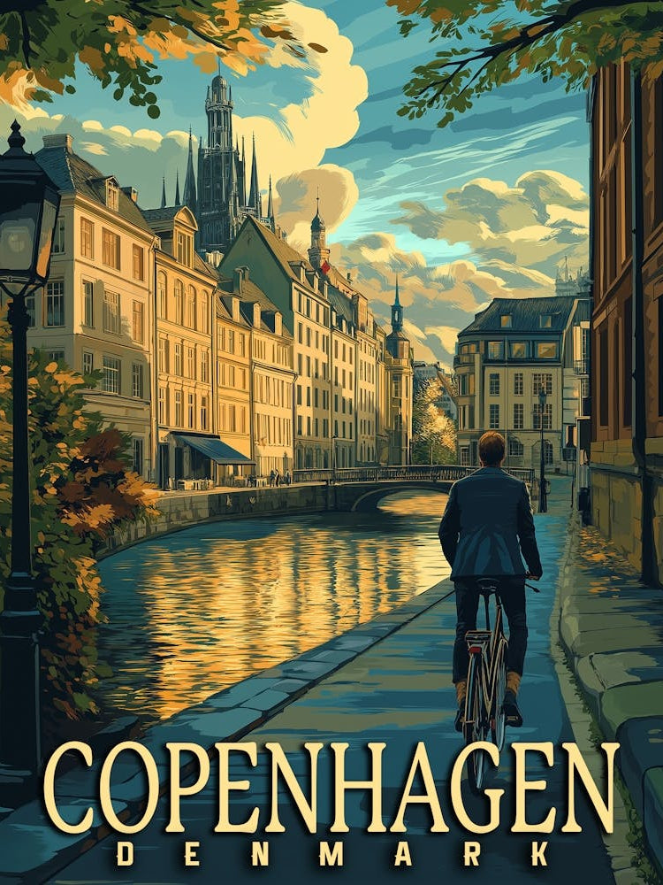 Copenhagen Vintage Travel Poster