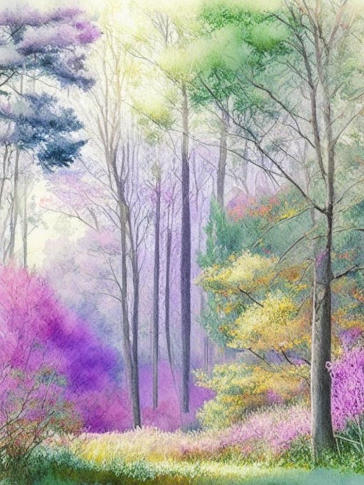 Bernheim Arboretum And Research Forest, Usa Pastel Watercolour