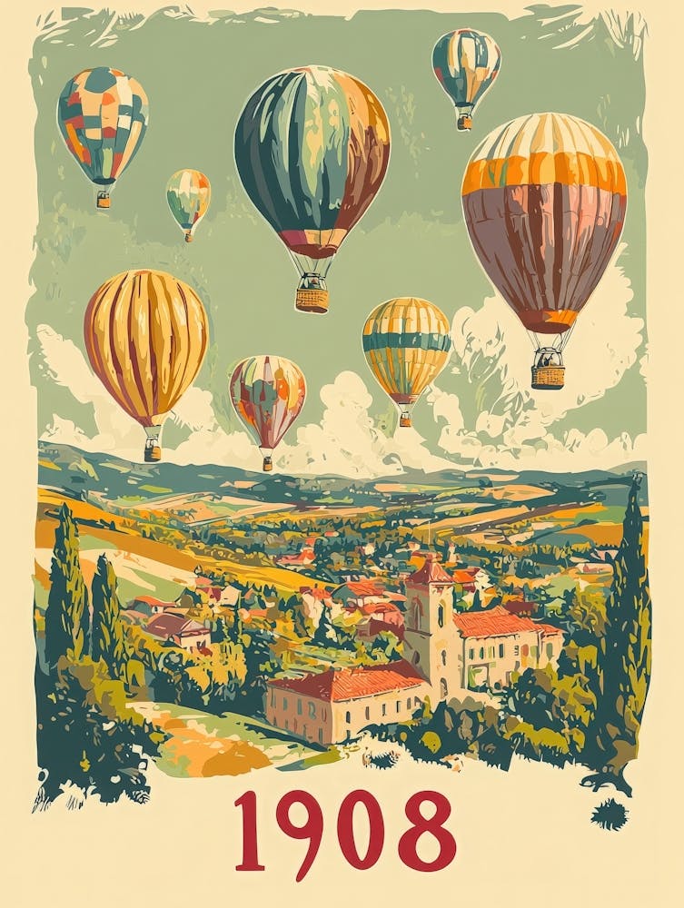 Aihrgdesign Une Affiche de Voyage Vintage D'un Ballon à Air Chaud de 1908 2be945be 01f1 42ac 8150 D8681e98479c 2