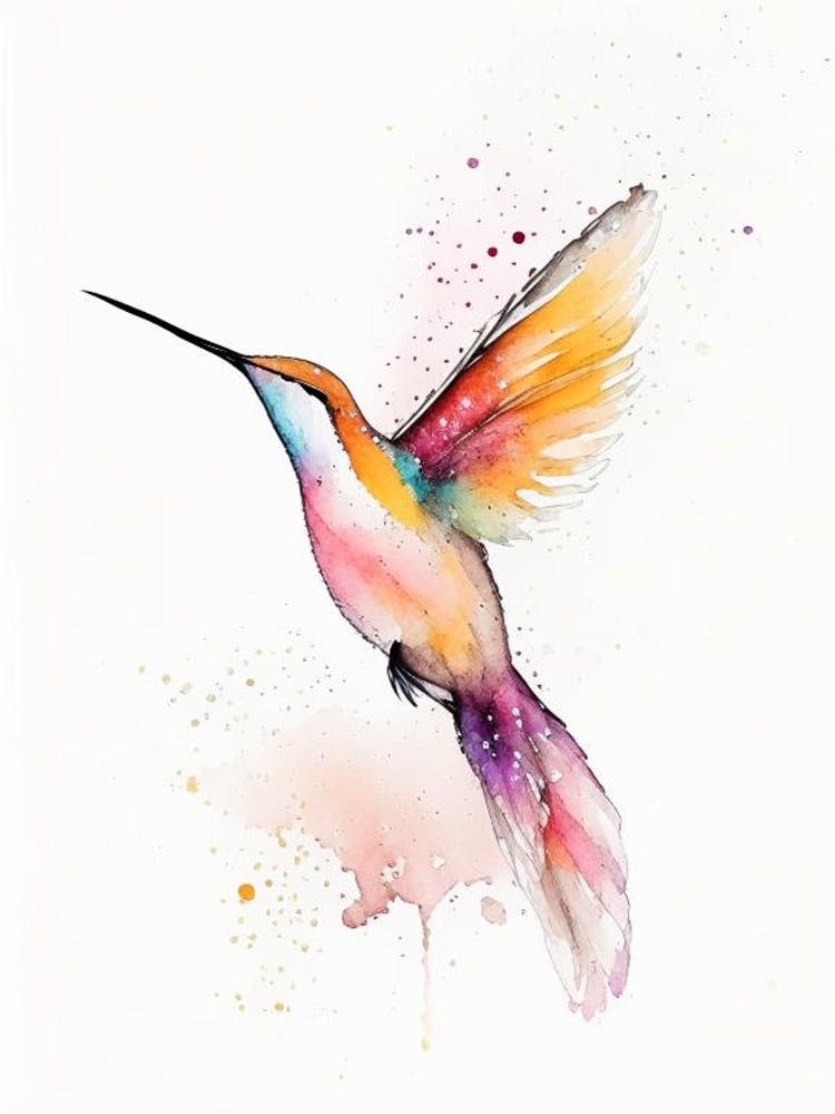 Allen S Hummingbird Minimalist Watercolour 1