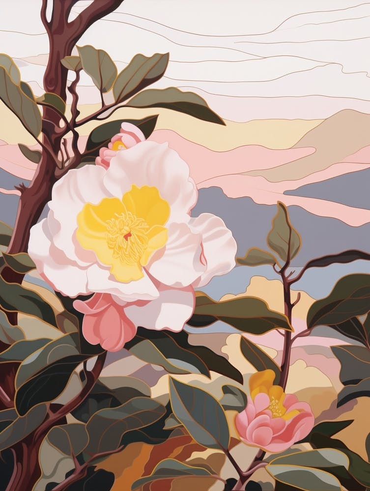 Camellia 4 Flower Painting