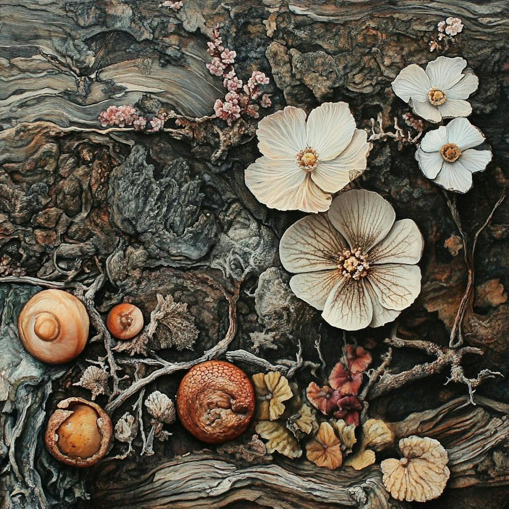 Acorns And Flowers