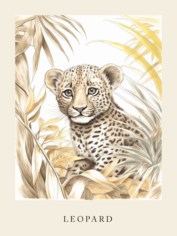 Beatrix Potter Inspired  Animal Watercolour Leopard 2