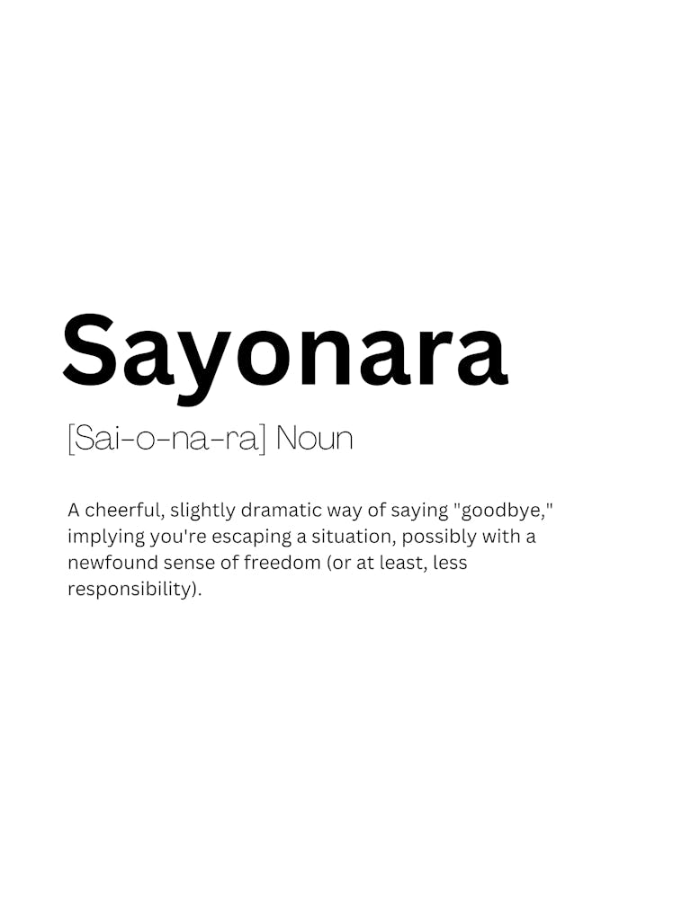 Sayonara Definition Meaning