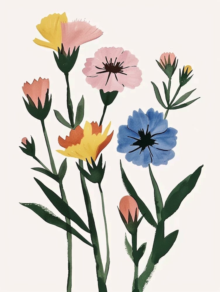 Painted Florals Carnations 3