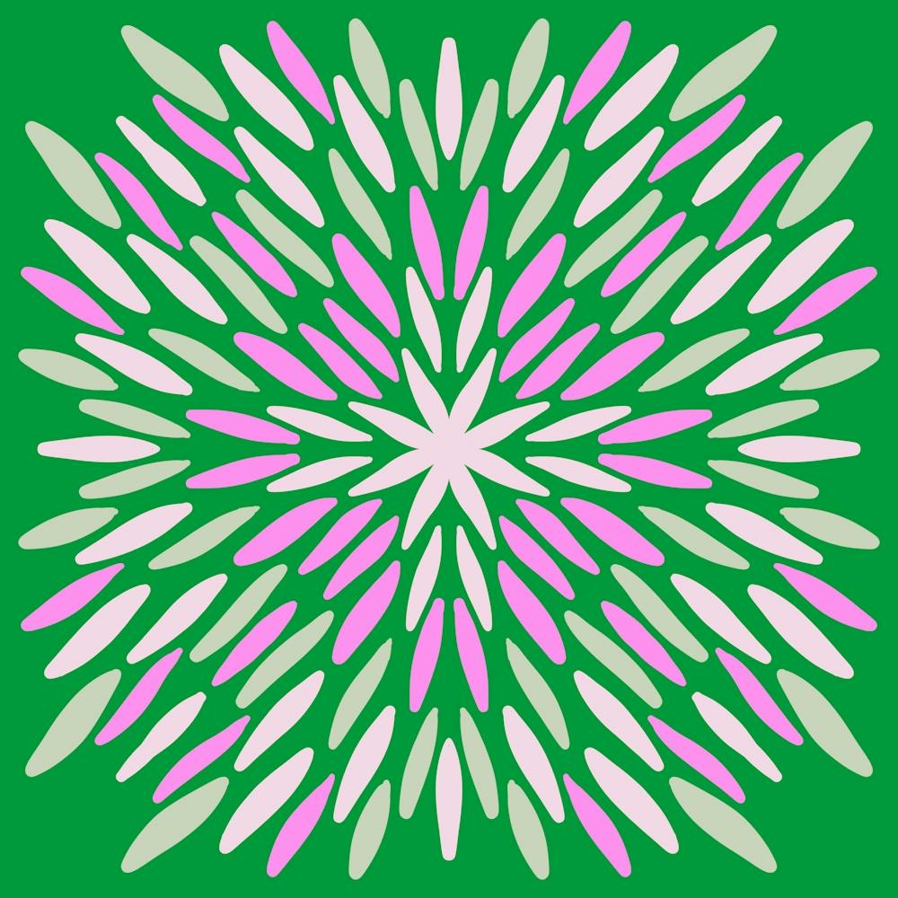 Petal Burst - green and pink