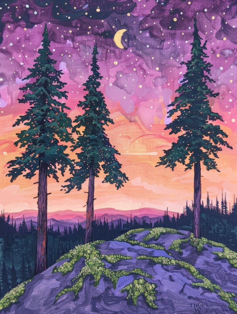Night Sky With Trees