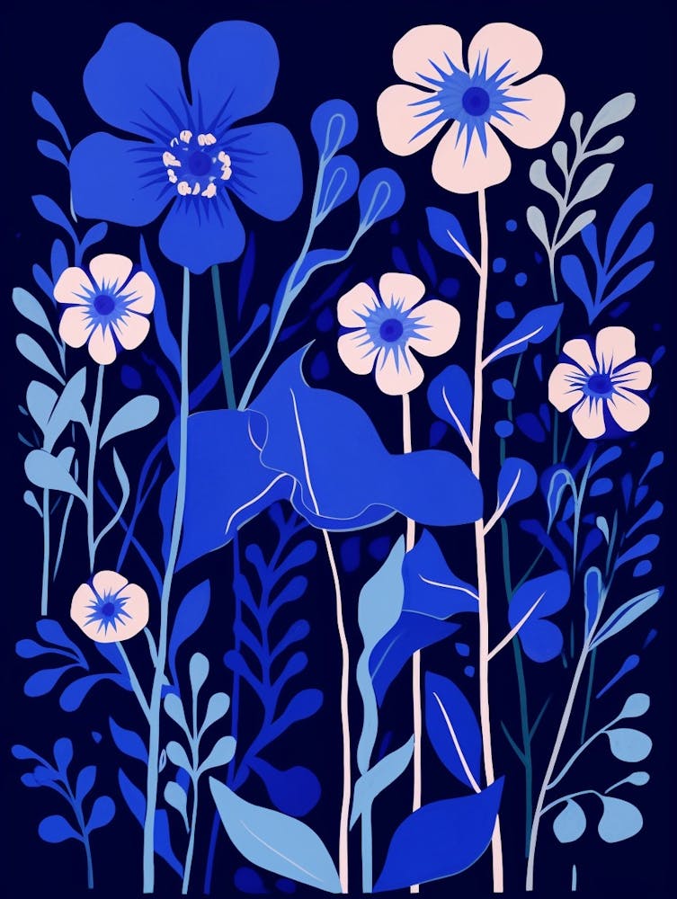 Blue Flower Illustration Lobelia 1