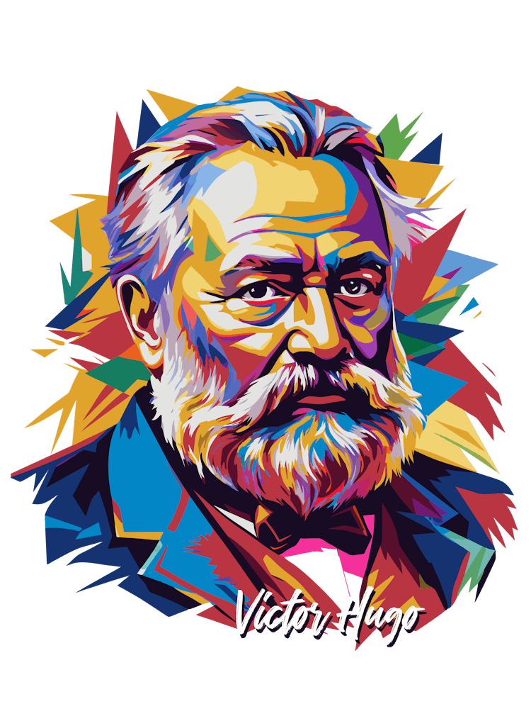 Victor Hugo 01 Portrait WPAP Pop Art