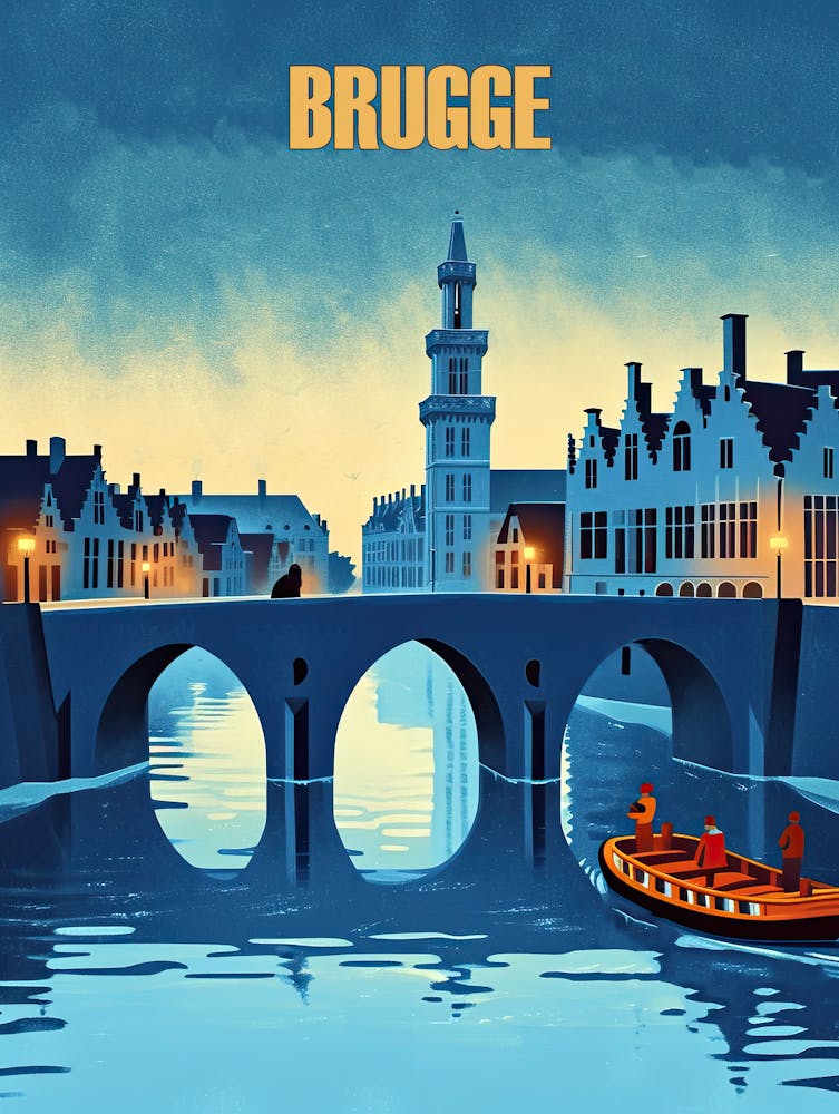 Bruges, Vintage Travel Poster