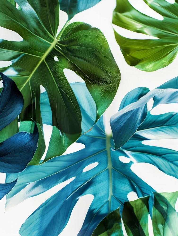 Tropical Leaves On White Background