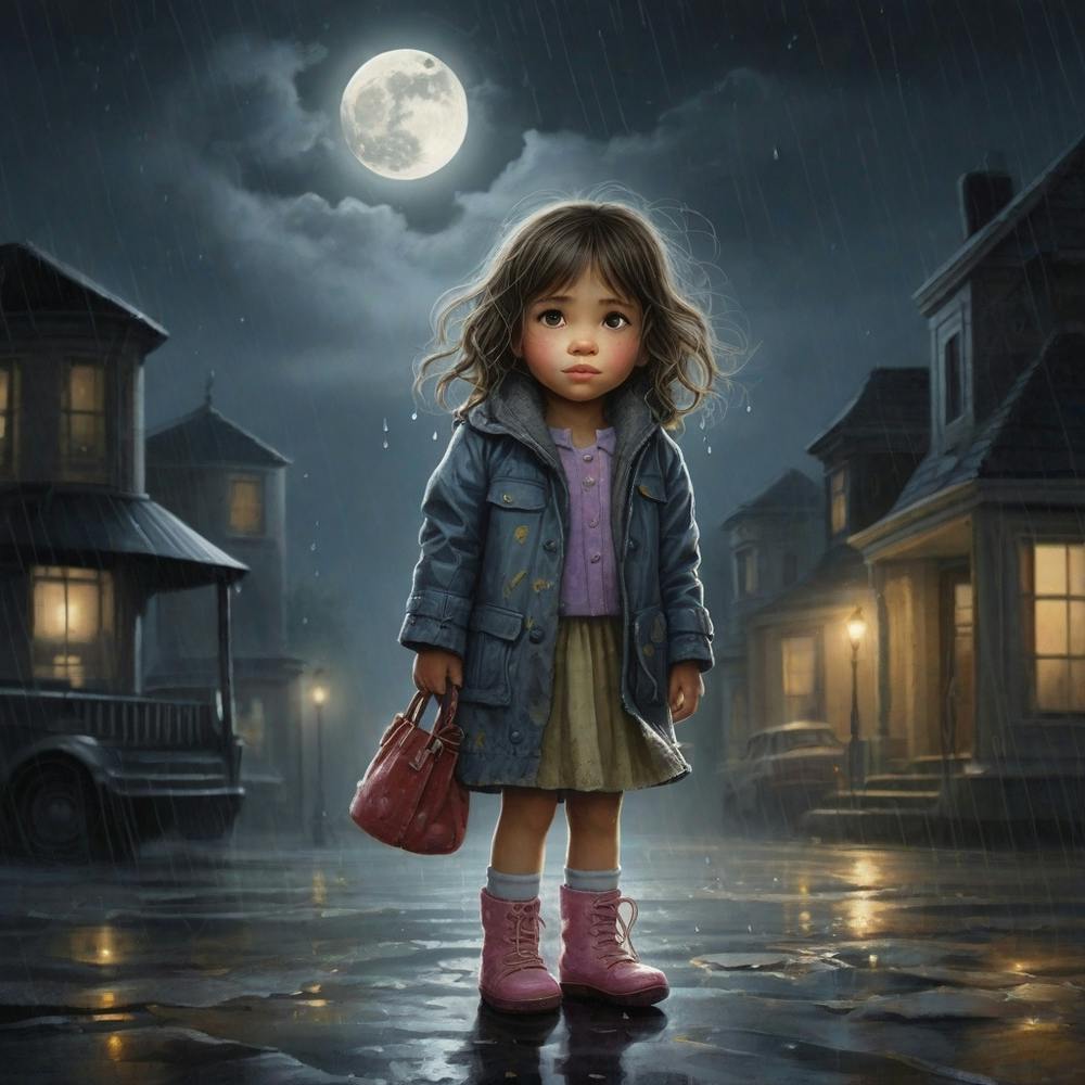 Little Girl In The Rain 1