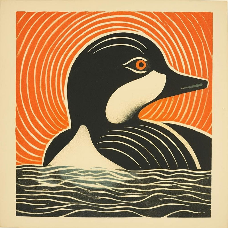 Retro Bird Lithograph Bufflehead 2