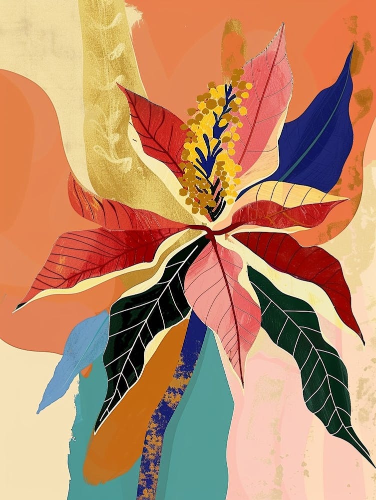 Colourful Flower Illustration Poinsettia 3