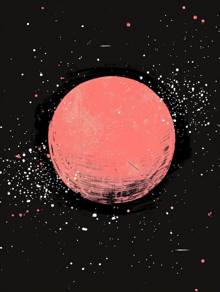 Pink Planet In Space