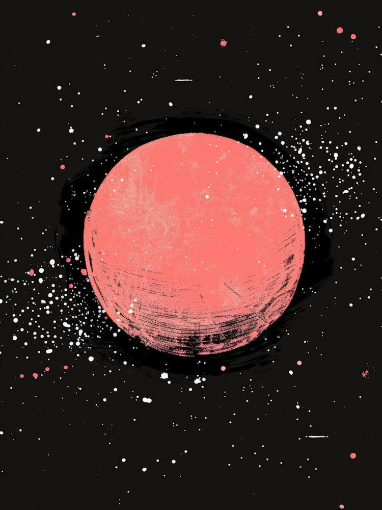 Pink Planet In Space