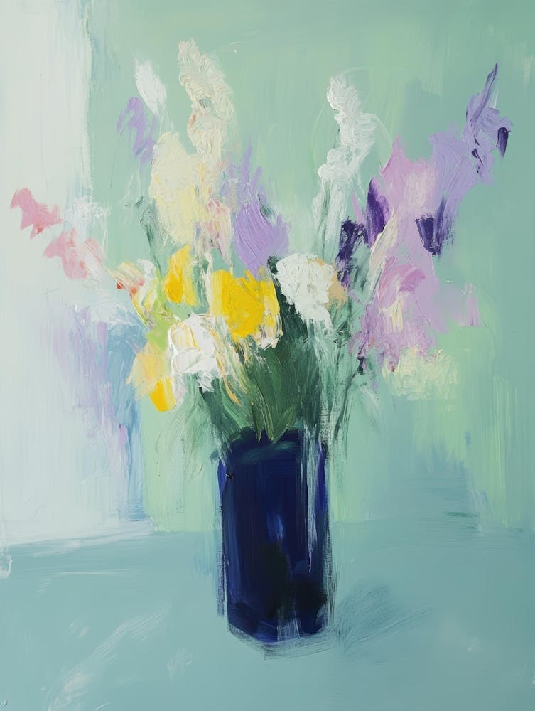 Flowers In A Blue Vase 5