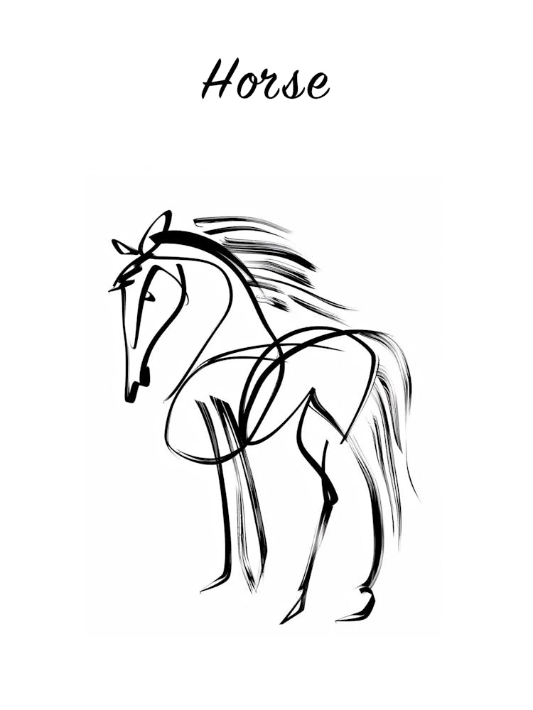 B&W Horse Poster