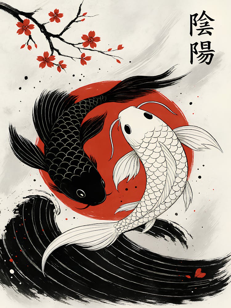 Japanese Yin Yang Koi Fish