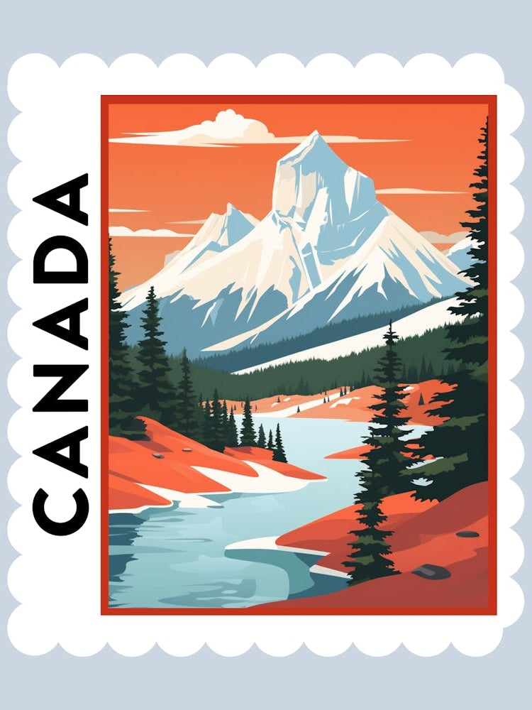 Canada 3 Travel Stamp Poster