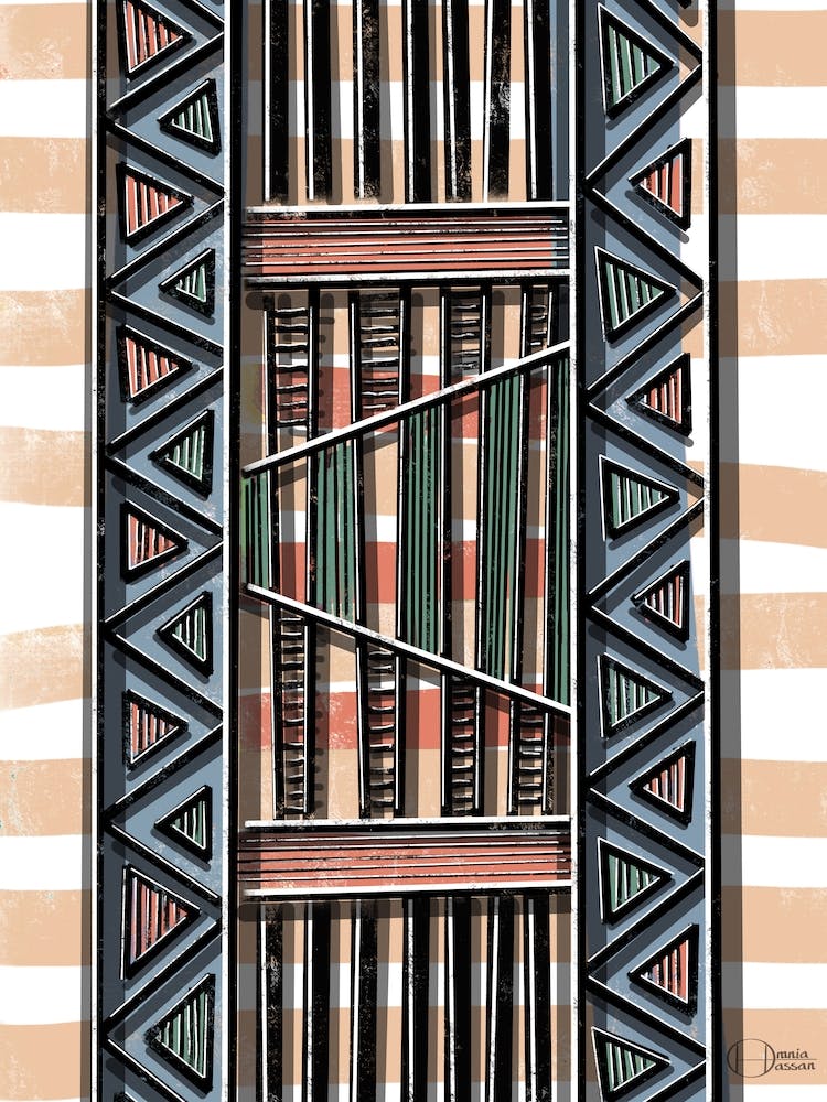 Abstract Modern Geometrical Shapes in Nude Colors and Unique Design