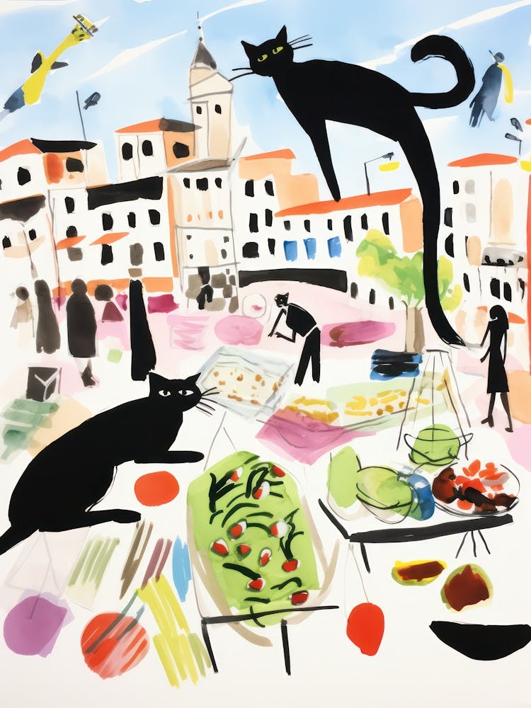 The Food Market In Malaga 4 Illustration