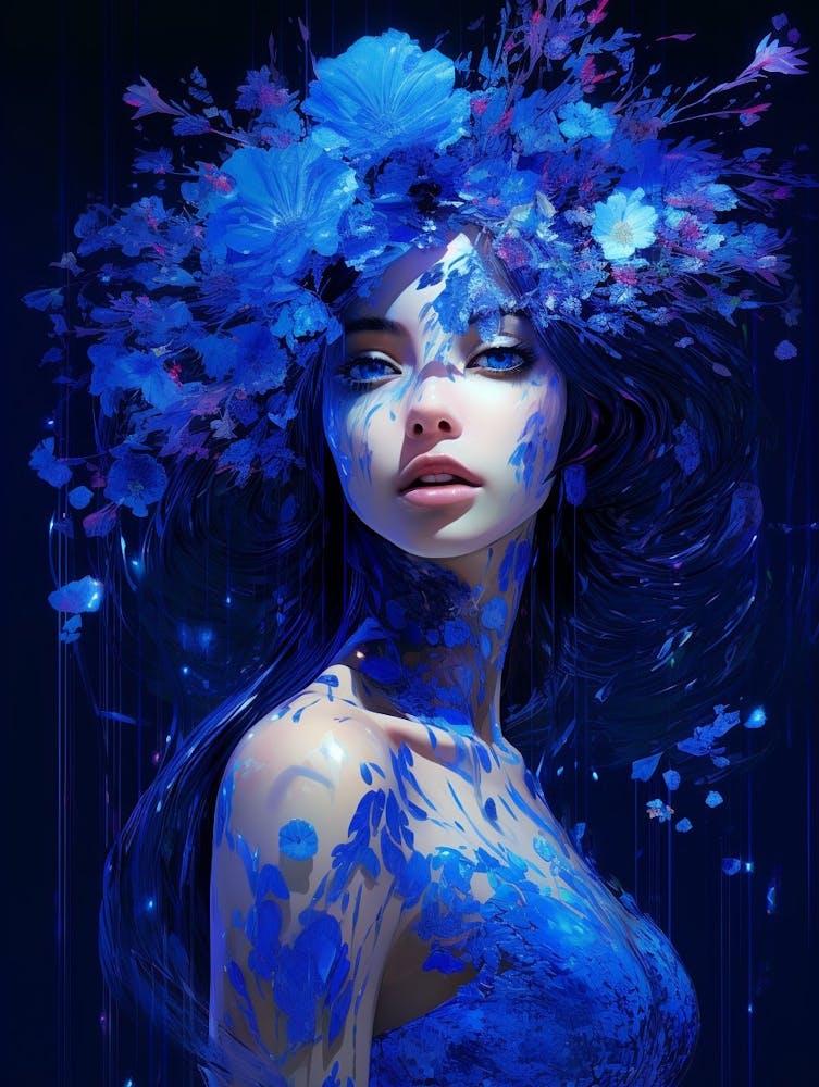 Digital Pixelation Abstract Lady 11