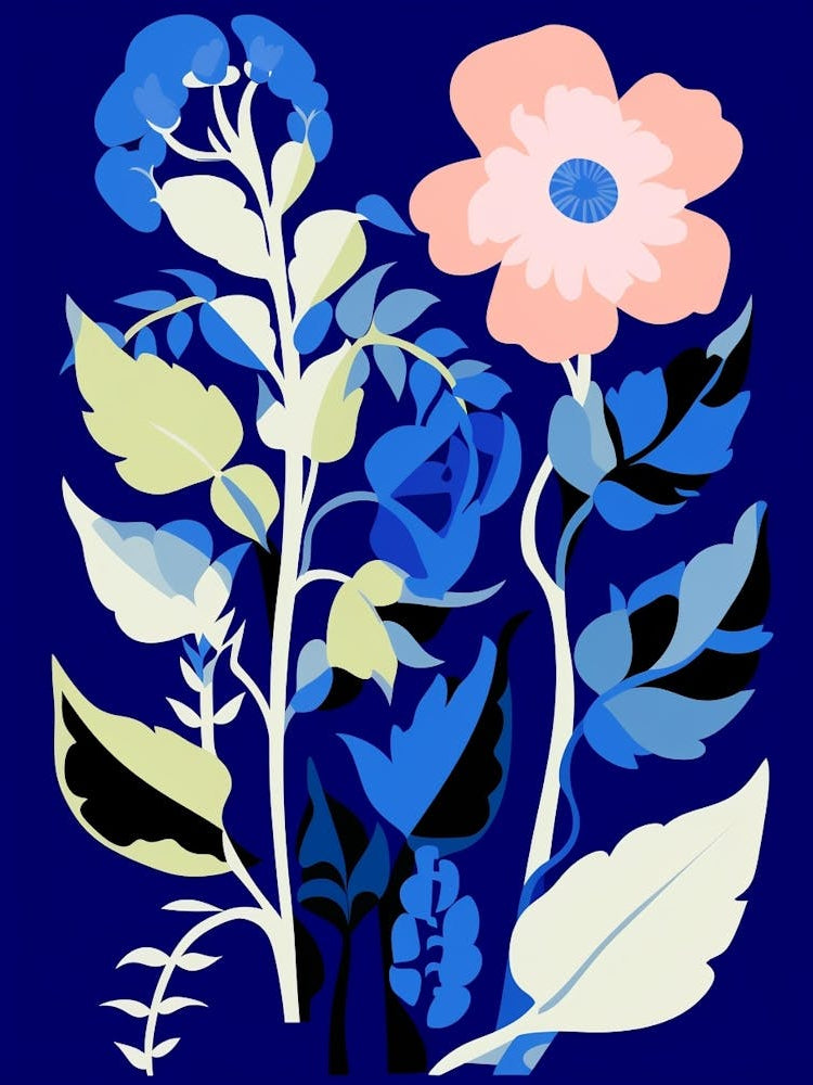 Blue Flower Illustration Foxglove 3
