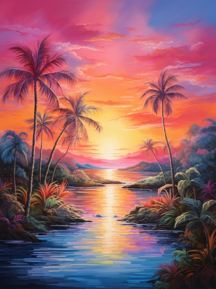 Sunset With Palm Trees 2