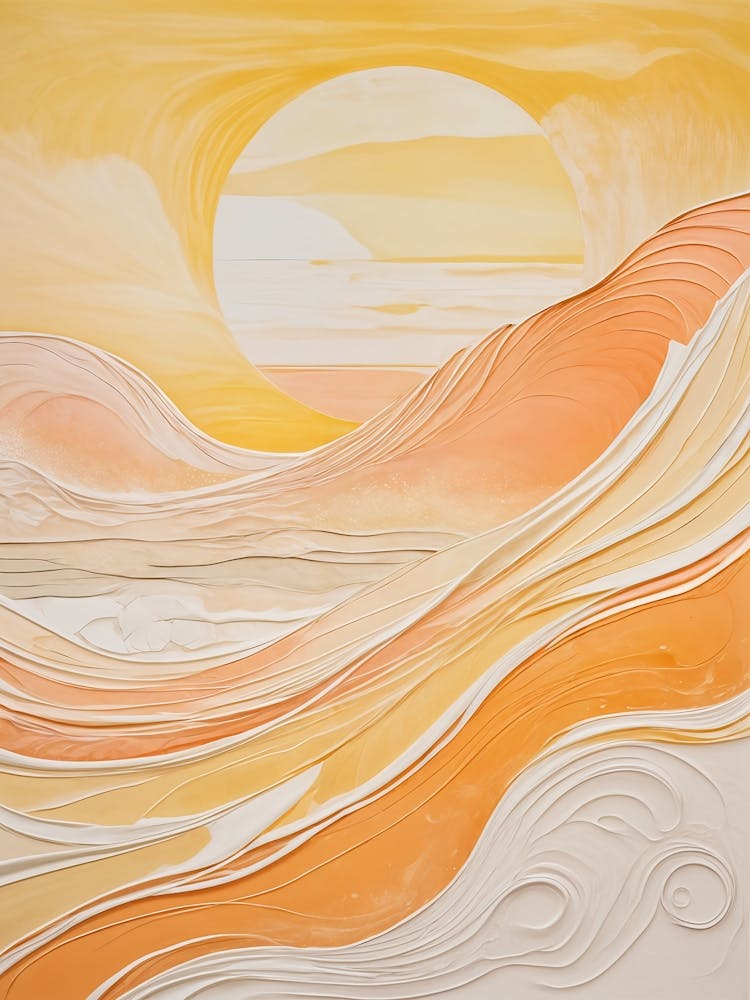 Abstract Orange Ocean Sunrise no4