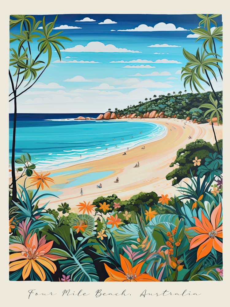 Poster Of Four Mile Beach, Australia, Matisse And Rousseau Style 3