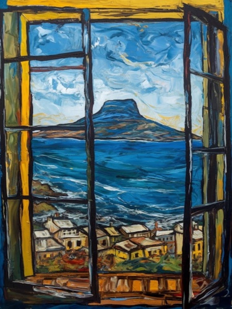 Window View Of Cape Town In The Style Of Expressionism 2
