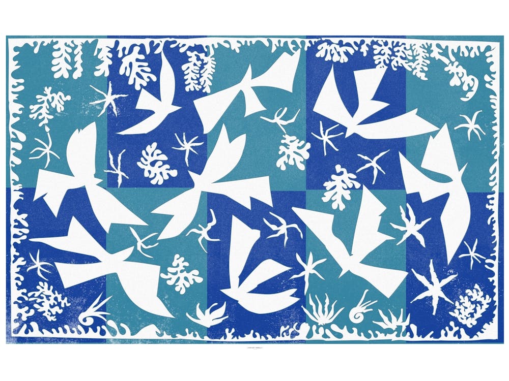 WHITE BIRDS ON BLUE | MATISSE
