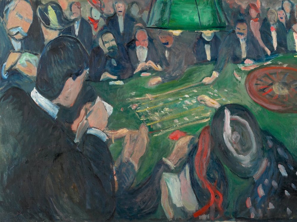 At The Roulette Table In Monte Carlo, Edvard Munch