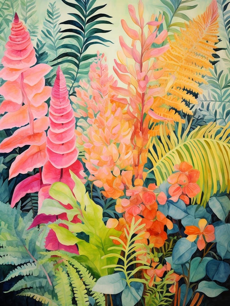 Tropical Plant Painting Boston Fern 2