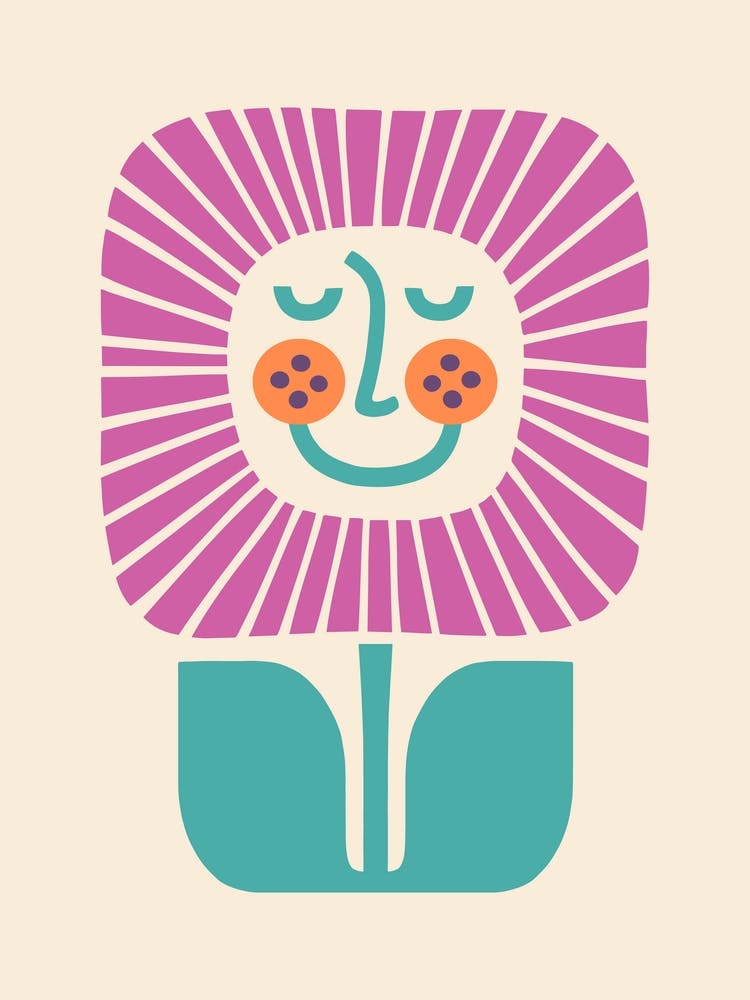 Retro 1960s Style Sunflower 1