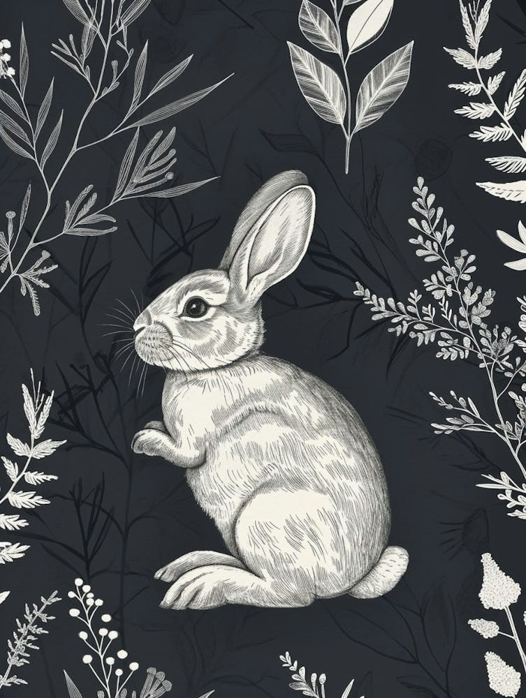Mini Rex Rabbit Minimalist Illustration 4