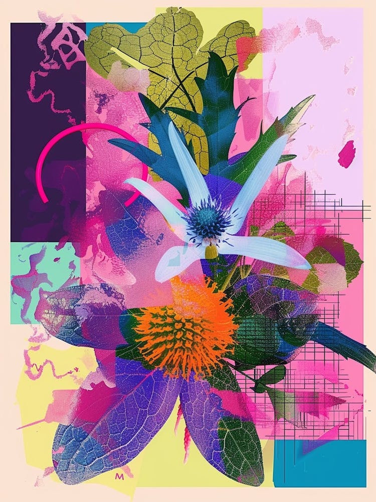 Edelweiss 4 Neon Flower Collage