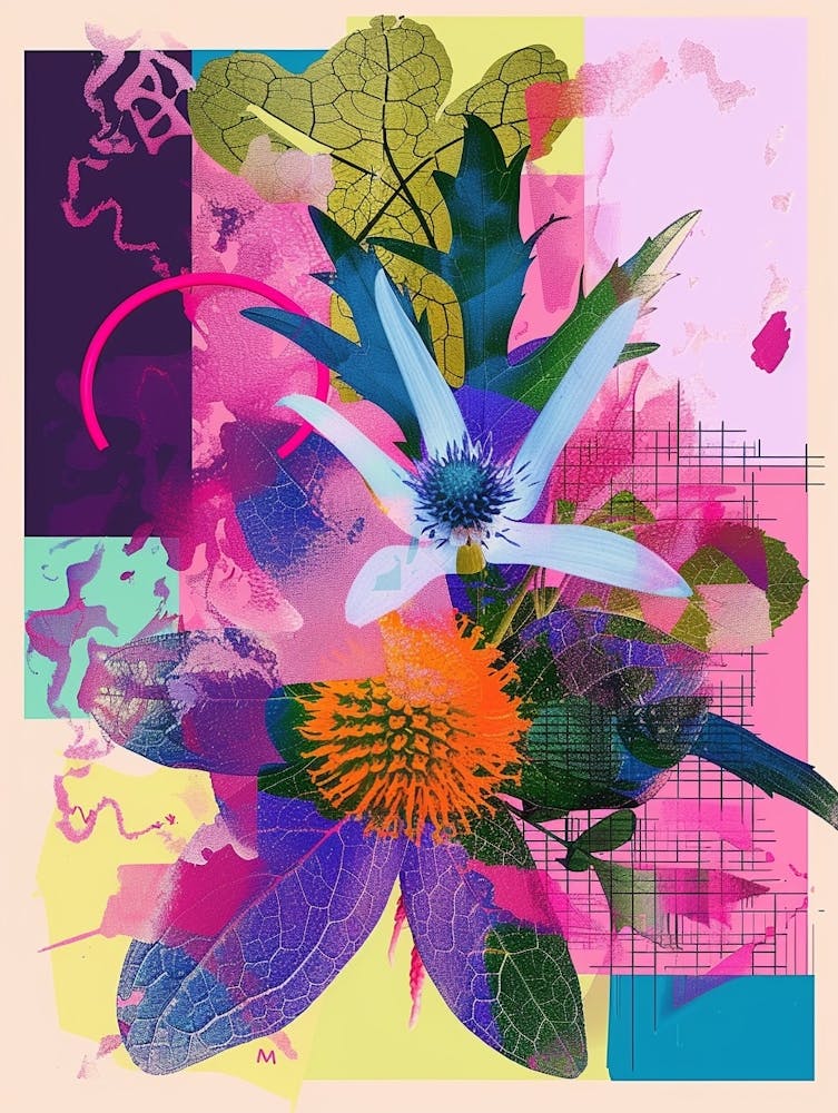 Edelweiss 4 Neon Flower Collage