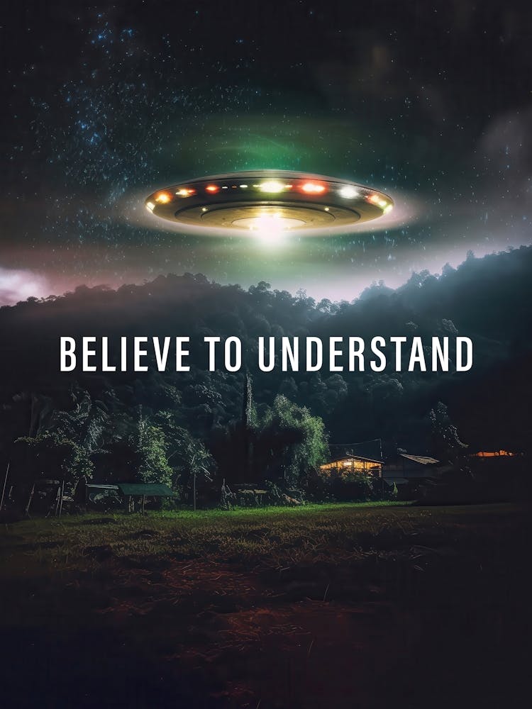 Believe to Understand/The X-Files poster, S07E11 tagline, 2000 — sci-fi poster, movie art, I want to believe poster, space print 1