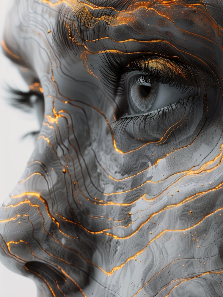 Abstract Portrait Of A Woman Extraordinary femininity woven with threads of gold