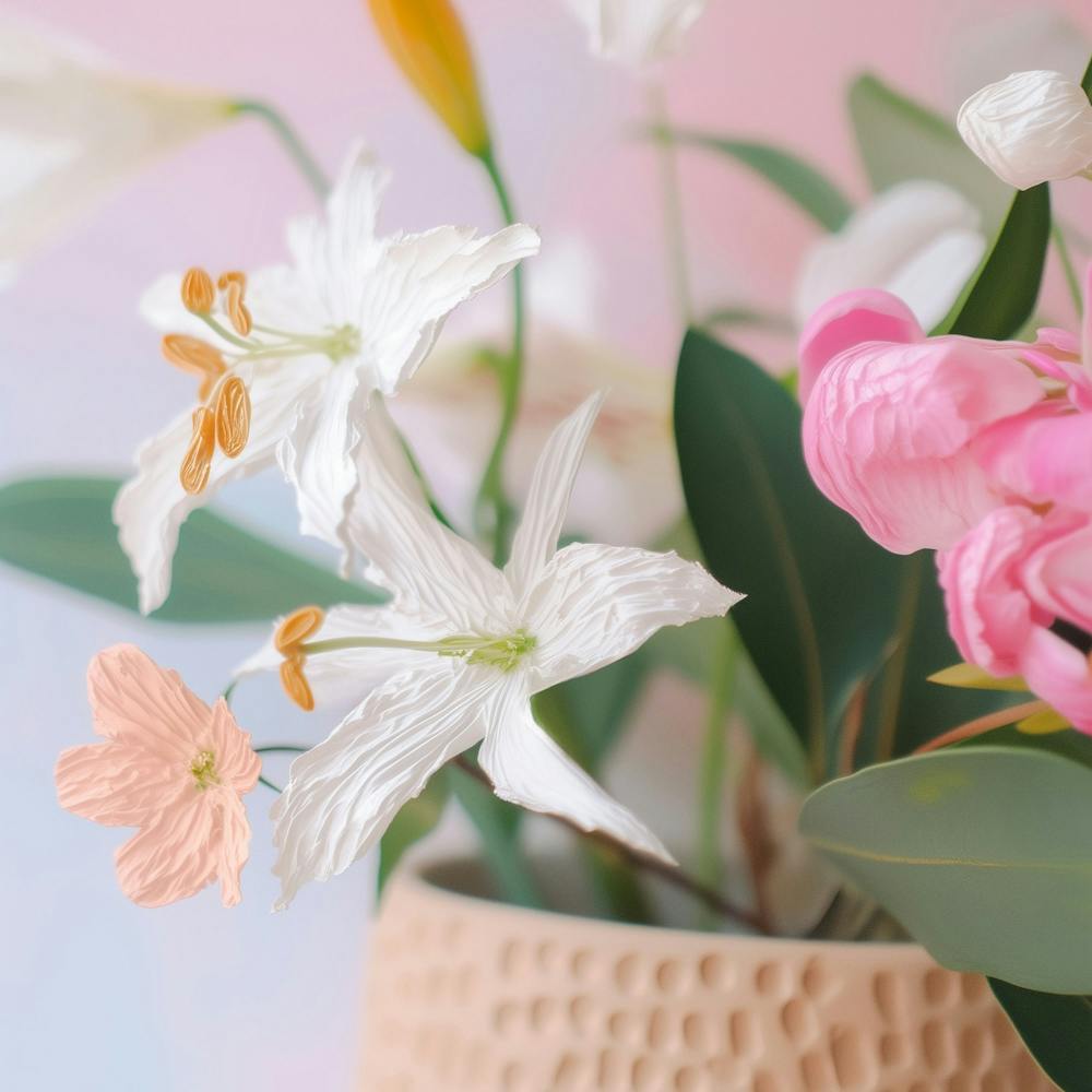 Pastell Pflanzen Blüten Malerei