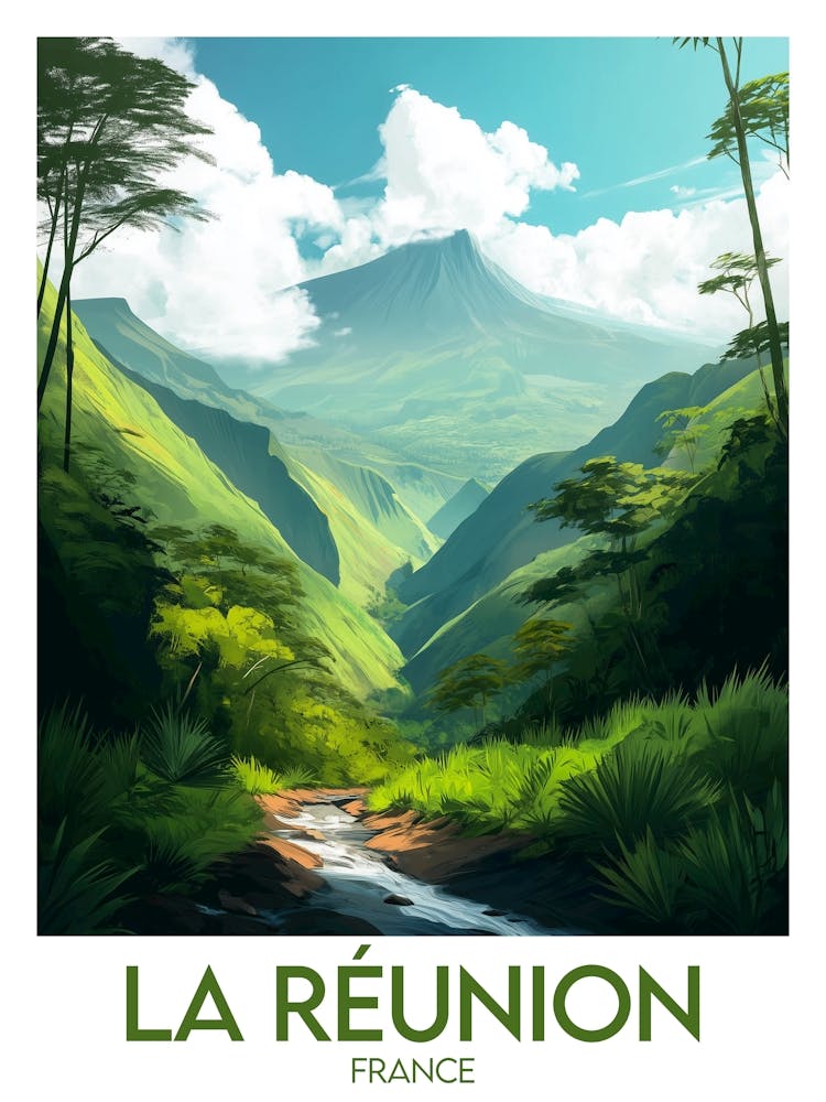 Affiche de voyage La Réunion 1