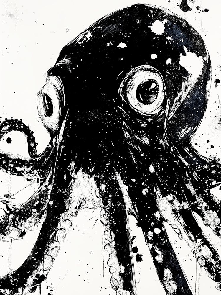 Black Octopus ocean life 1