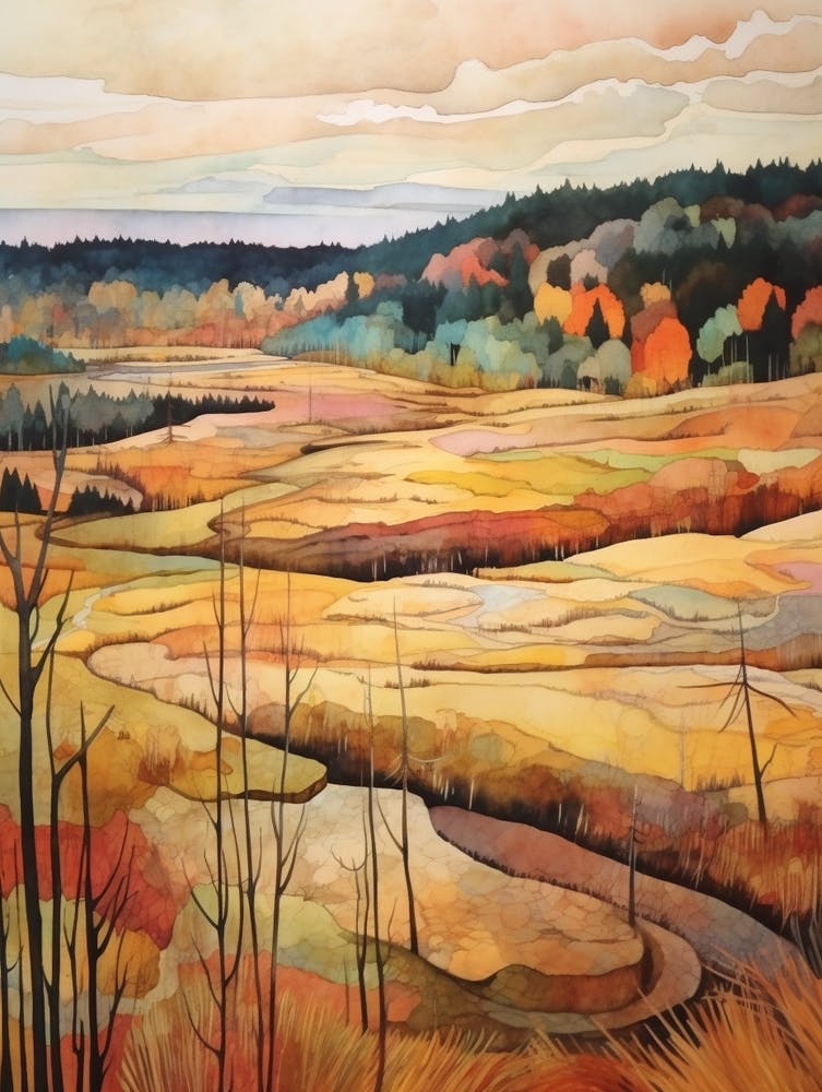Autumn National Park Painting Algonquin Provincial Park Ontario Canada 2