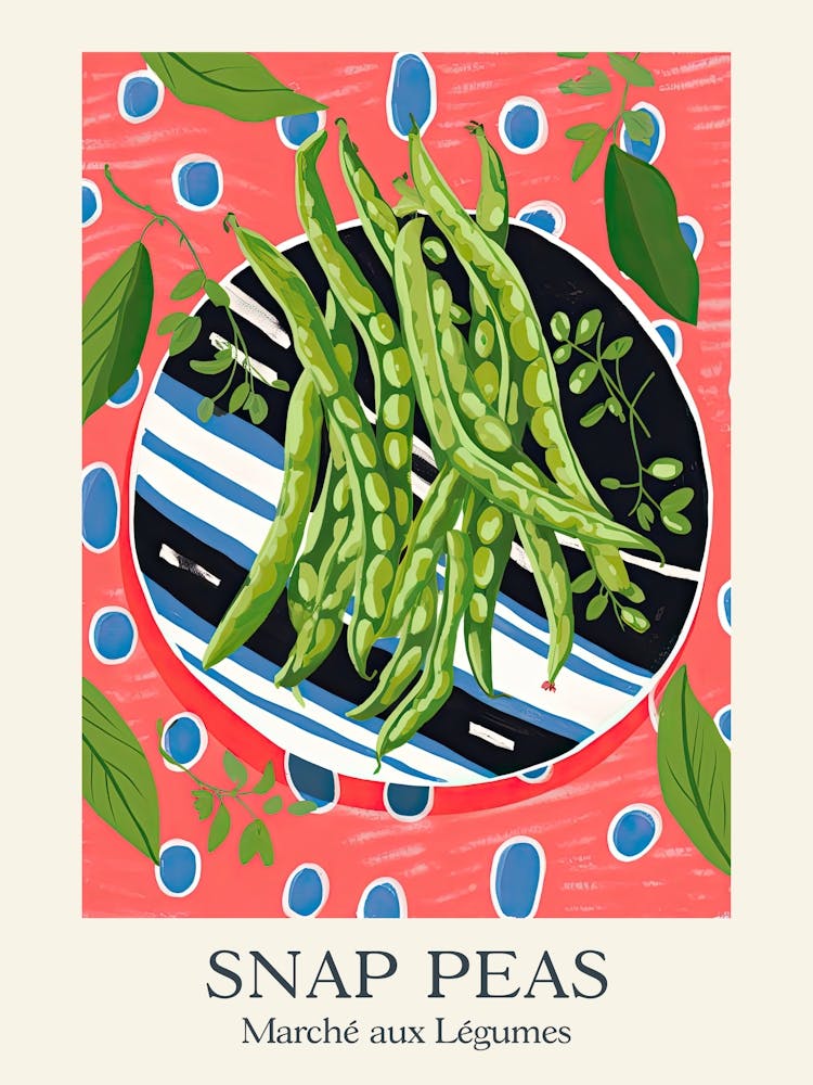 Marche Aux Legumes Snap Peas Summer Illustration 4