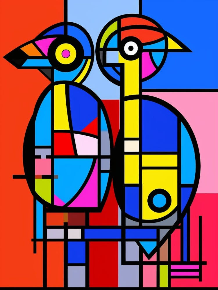Parrots Abstract Pop Art 3