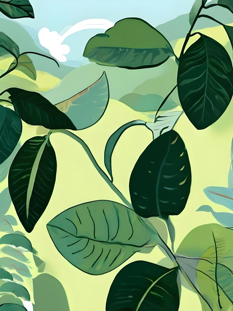 Illustration Of A Tropical Landscape