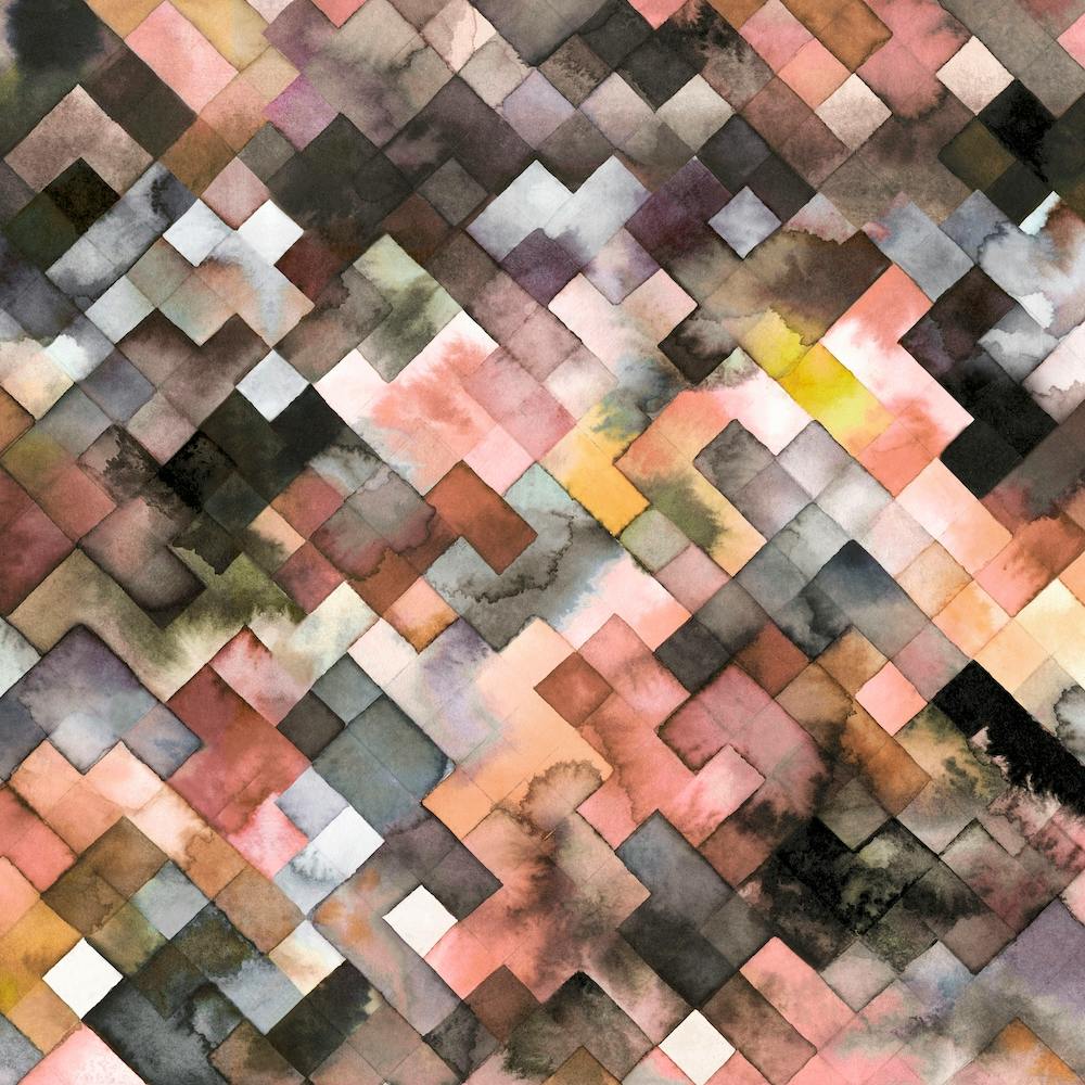 Moody Geometry Rustic Brown Square